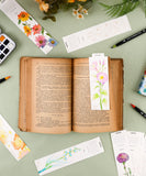 [Pack of 10] 12 Sheets 140lb Watercolor Coloring Bookmarks - Flower of the Month