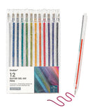 Capped Iridescent Glitter Gel Ink Pen Set Of 12 with vibrant colors and shimmering metallic ink for art and scrapbook use