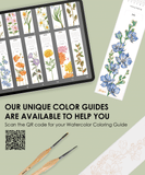 [Pack of 10] 12 Sheets 140lb Watercolor Coloring Bookmarks - Flower of the Month