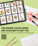 [Pack of 10] 15 Sheets 140LB Floral-Themed Watercolor Coloring Book
