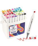 [Pack of 3] Dual-Tip Alcohol-Based Marker Set Of 48 With Coloring Book