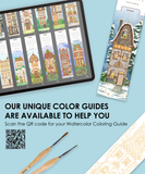 [Pack of 10]12 Sheets 140lb Watercolor Coloring Bookmarks - Townhouse Edition