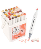 [Pack of 3] Dual-Tip Alcohol-Based Marker Set Of 36 With Coloring Book - Skin Tone