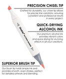 [Pack of 3] Dual-Tip Alcohol-Based Marker Set Of 36 With Coloring Book - Skin Tone