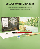 [Pack of 10] 15 Sheets 140LB Forest-Themed Watercolor Coloring Book