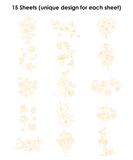 [Pack of 10] 15 Sheets 140LB Floral-Themed Watercolor Coloring Book