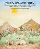 [Pack of 10] 15 Sheets 140LB Landscape-Themed Watercolor Coloring Book