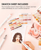 [Pack of 3] Dual-Tip Alcohol-Based Marker Set Of 36 With Coloring Book - Skin Tone