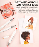 [Pack of 3] Dual-Tip Alcohol-Based Marker Set Of 36 With Coloring Book - Skin Tone