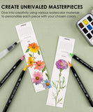 [Pack of 10] 12 Sheets 140lb Watercolor Coloring Bookmarks - Flower of the Month