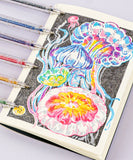 [Pack of 6] Capped Iridescent Glitter Gel Ink Pen Set Of 18