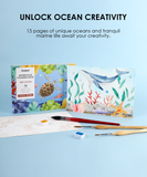 [Pack of 10] 15 Sheets 140LB Ocean-Themed Watercolor Coloring Book