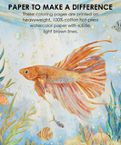 [Pack of 10] 15 Sheets 140LB Ocean-Themed Watercolor Coloring Book