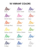 [Pack of 6] Capped Iridescent Glitter Gel Ink Pen Set Of 18