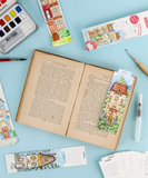 [Pack of 10]12 Sheets 140lb Watercolor Coloring Bookmarks - Townhouse Edition