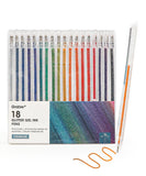 [Pack of 6] Capped Iridescent Glitter Gel Ink Pen Set Of 18