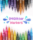 [Pack of 6] Iridescent Glitter Acrylic Paint Marker Set Of 24