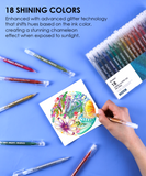 [Pack of 5] Jumbo Iridescent Glitter Gel Ink Pen Set Of 18