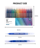 [Pack of 5] Jumbo Iridescent Glitter Gel Ink Pen Set Of 18
