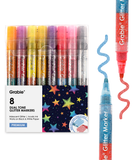 [Pack of 10] Dual Tone Iridescent Glitter Acrylic Paint Marker Set Of 8