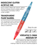 [Pack of 10] Dual Tone Iridescent Glitter Acrylic Paint Marker Set Of 8