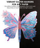 [Pack of 10] Dual Tone Iridescent Glitter Acrylic Paint Marker Set Of 8