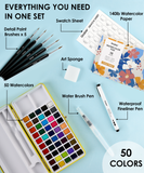 [Pack of 5] All-In-One Premium Watercolor Set of 50
