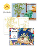 15 Sheets 140LB Essential-Themed Watercolor Coloring Book with nature and home decor illustrations for art supplies enthusiasts