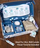 Create Your Own Healing Gem Pendant Kit with mosaic gems, silver pendants, and step-by-step instructions included