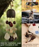 Create Your Own Rain Shell Shaker Kit hanging natural sound instrument made from shells and seeds on twine strings