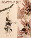 Create Your Own Rain Shell Shaker Kit hanging natural pods measuring approximately 10 inches long