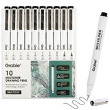 [Pack of 6]Wholesale-Waterproof Black Ink Assorted Tips Multiliner Drawing Pen Set of 10
