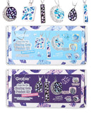 Create Your Own Healing Gem Pendant Kit showing pendants with blue lagoon mica and cosmic amethyst shell designs on chains