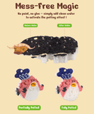 Drop to Puff 3D Sponge Art Kit showing before and after water activation with puffing effect on animal shapes