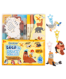 Drop to Puff 3D Sponge Art Kit with markers and puffed animal keychain crafts for creative art play.