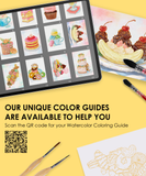 [Pack of 10]Wholesale-15 Sheets 140LB Dessert-Themed Watercolor Coloring Book