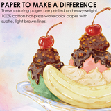 [Pack of 10]Wholesale-15 Sheets 140LB Dessert-Themed Watercolor Coloring Book