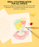 [Pack of 10]Wholesale-15 Sheets 140LB Dessert-Themed Watercolor Coloring Book
