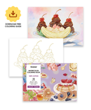 [Pack of 10]Wholesale-15 Sheets 140LB Dessert-Themed Watercolor Coloring Book