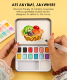 [Pack of 6]Wholesale - Watercolor Pocket Set Of 12 With Brush - Dessert Colors