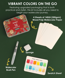 [Pack of 6]Wholesale-Watercolor Pocket Set Of 12 With Brush - Holiday Colors