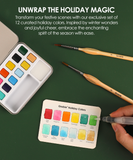 [Pack of 6]Wholesale-Watercolor Pocket Set Of 12 With Brush - Holiday Colors