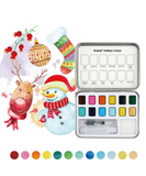 [Pack of 6]Wholesale-Watercolor Pocket Set Of 12 With Brush - Holiday Colors