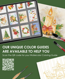 [Pack of 10]Wholesale-15 Sheets 140LB Holiday-Themed Watercolor Coloring Book