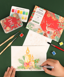 [Pack of 10]Wholesale-15 Sheets 140LB Holiday-Themed Watercolor Coloring Book