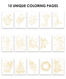 [Pack of 10]Wholesale-15 Sheets 140LB Holiday-Themed Watercolor Coloring Book