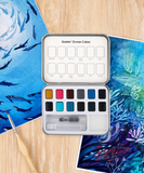 [Pack of 6] Watercolor Pocket Set Of 12 With Brush - Ocean Colors