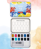 [Pack of 6] Watercolor Pocket Set Of 12 With Brush - Ocean Colors