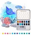 [Pack of 6] Watercolor Pocket Set Of 12 With Brush - Ocean Colors