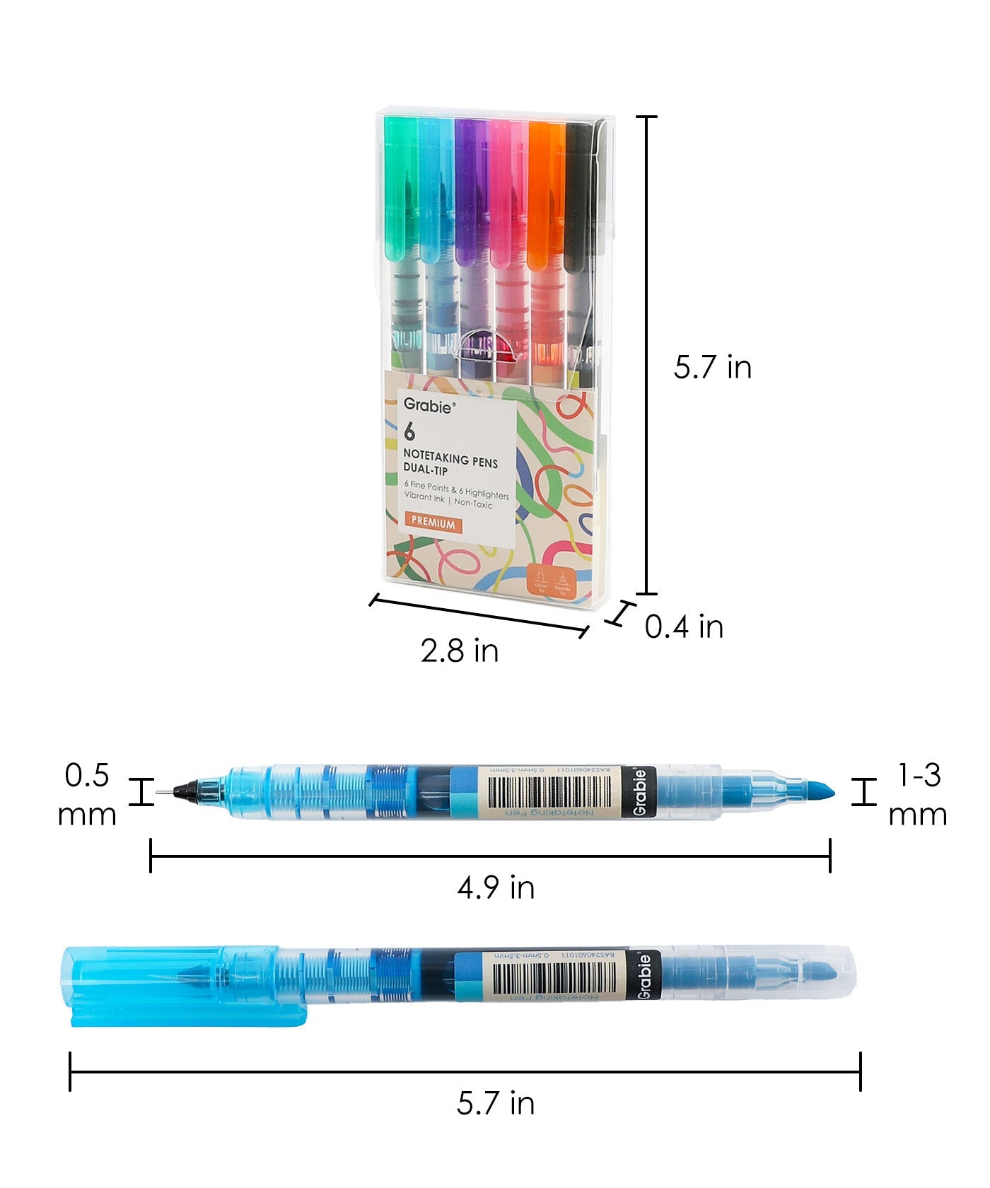 Grabie Dual-Tip Notetaking Pen Set Of 6 - Best Pens For Journaling, Best Gel Ink Pens, Good Pens For Journaling, Rainbow Gel Pens, Best Pen For Journaling, Gel Pen Set, Journal And Pen, Journaling Pens, Best Journaling Pen, Best Journaling Pens, Best Pens For Bullet Journal, Journal Pens, Gel Ink Pen Set, Best Journaling Pen, Good Pens For Notes, Pens For Journaling, Grabie Pens, Grabie Journal Pens, Grabie Journal Pen